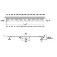 Vilstein Duschrinne befliesbar mit Siphon