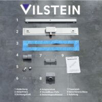 Vilstein Duschrinne befliesbar mit Siphon