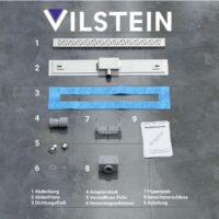 Vilstein Duschrinne mit Siphon Kreise