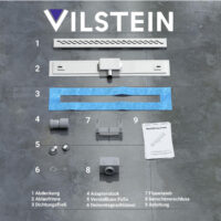 Vilstein Duschrinne mit Siphon kurze Welle