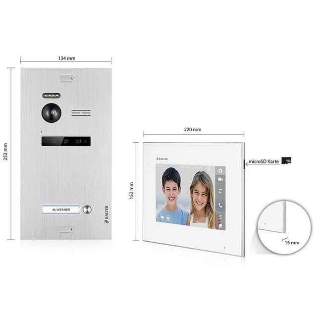 Pl 2-Draht BUS Kapazitive Touchscreen-Technologie BALTER EVO 7 " Videostation 