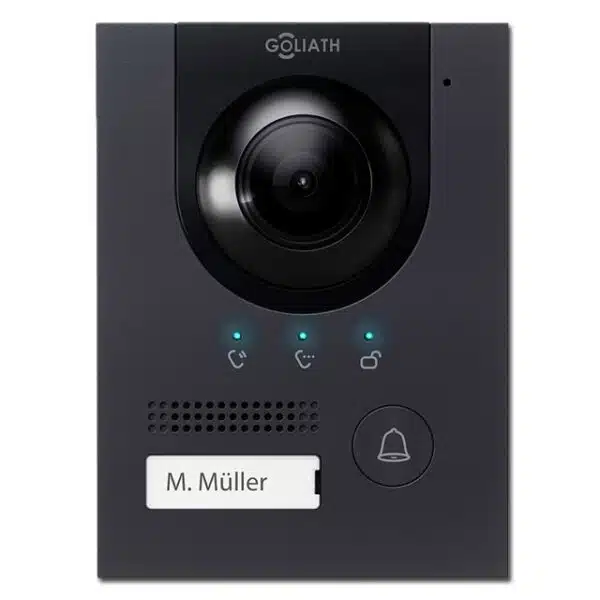 GOLIATH Hybrid IP & 2-Draht Video Türsprechanlage, Türstation, 2MP, IR, 180° diagonal, App, Anthrazit