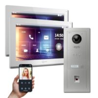 Türsprechanlage mit 2 x Innenstation in weiß