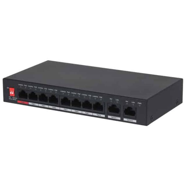 GOLIATH 8-Port PoE Switch | +2 Base-T/X Port | 10/100/1000 Mbps | Max 30W/Port | Gesamtleistung 96W