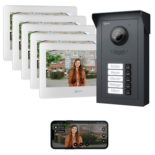 Goliath-Basic-2-Draht-BUS-Tuersprechanlage-FullHD-App-5-Fam-Anthrazit-Weiß-Aufputz-AV-BLS-24A_1 Goliath Basic 2-Draht BUS 5 Familien