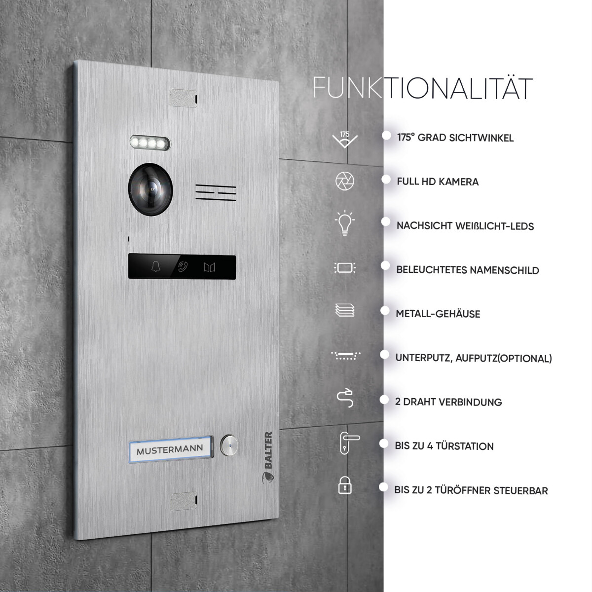 Balter EVO HD Türstation für 1-4 Teilnehmer