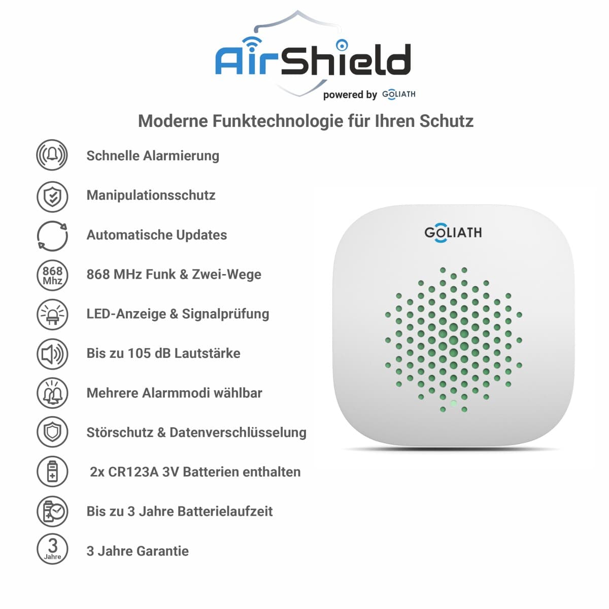 goliath-basic-alarm-innensirene-indikator-led-85-105-db-weiss2 Goliath Basic Innensirene mit Störschutz
